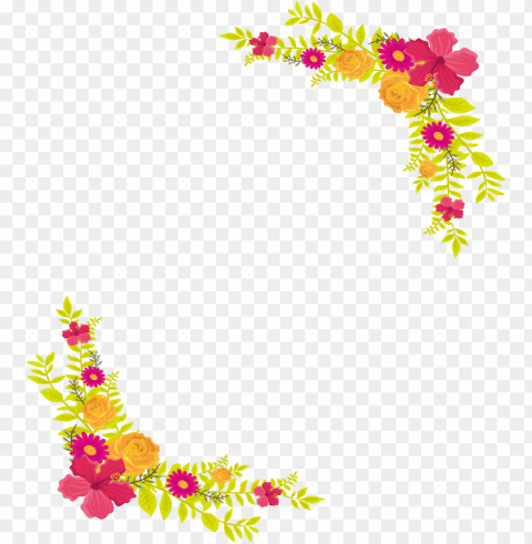 yellow flower border - flower border file Isolated Subject on HighQuality PNG