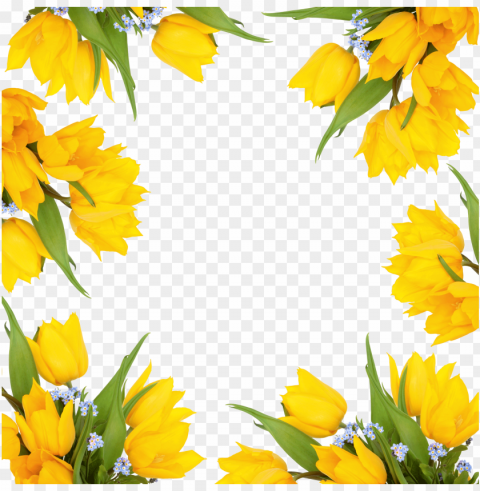 yellow flower border - leezone flower printing cotton velvet square throw PNG transparent graphics for projects