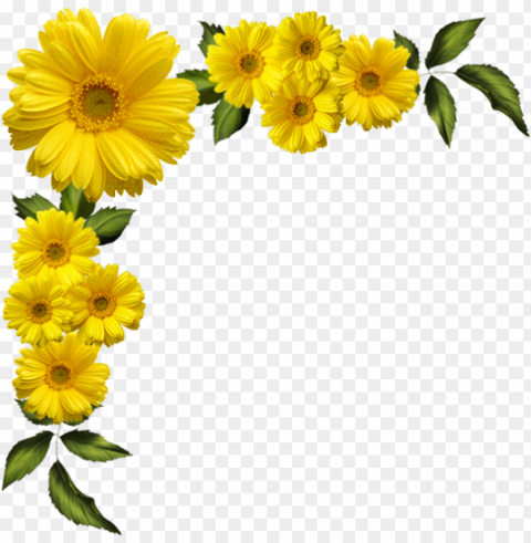Yellow Flowers Border Clear PNG Graphics Free