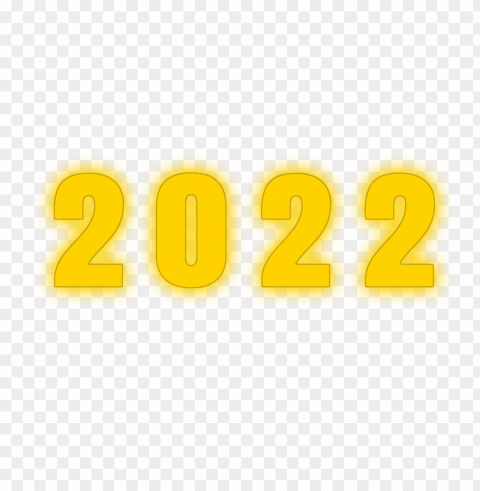 yellow glowing 2022 new year hd Isolated PNG on Transparent Background