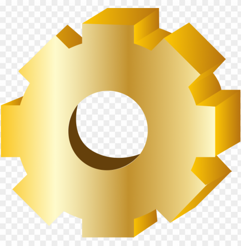 yellow gold 3d gear wheel PNG files with clear background bulk download