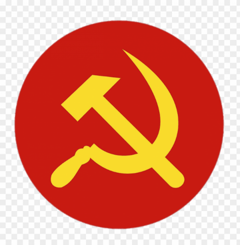 yellow hammer and sickle in red circle Free transparent background PNG