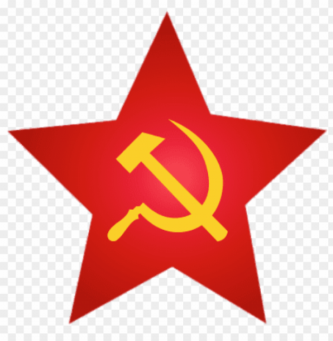 yellow hammer and sickle in red star Free transparent PNG