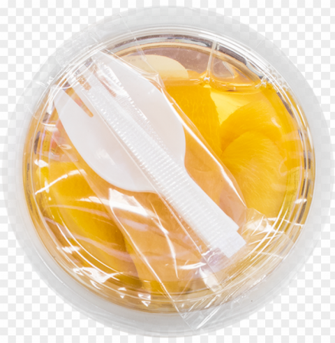 yellow peach fruit cup in light syrup 8 oz - cu Isolated Artwork on Clear Background PNG