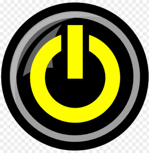 yellow power button icon - power button icon gif Isolated Character with Transparent Background PNG