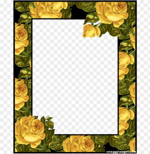 yellow rose photo frame - yellow rose borders and frames PNG transparent artwork