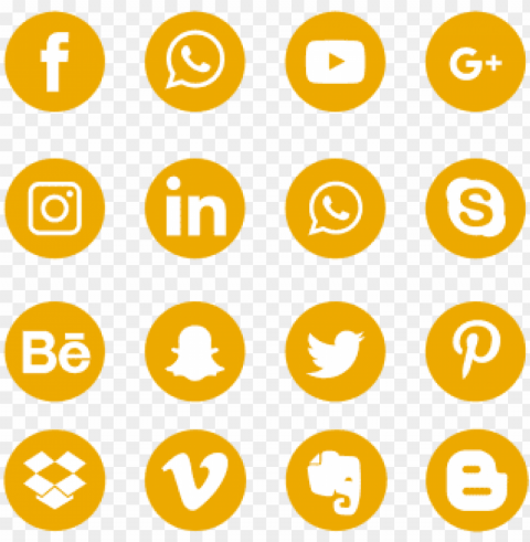 yellow social media icons set logo symbol social - social media icons green color Free PNG images with transparent layers compilation