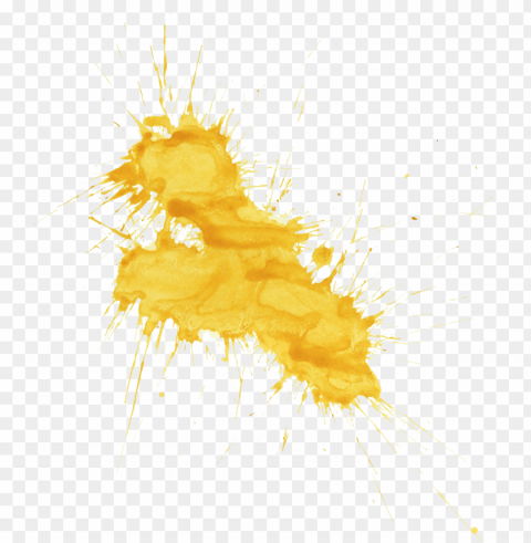 yellow splatter - yellow watercolour splash Isolated Character on Transparent Background PNG