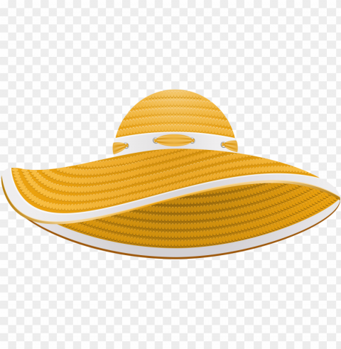 yellow summer female hat clip art image - clip art sun hat Transparent background PNG stockpile assortment