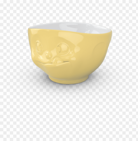 yellow tasty face bowl - bowl Isolated Element on HighQuality Transparent PNG
