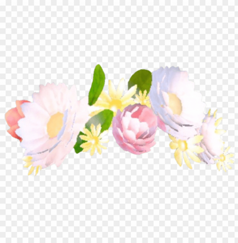 yellow transparent flower crown PNG for online use