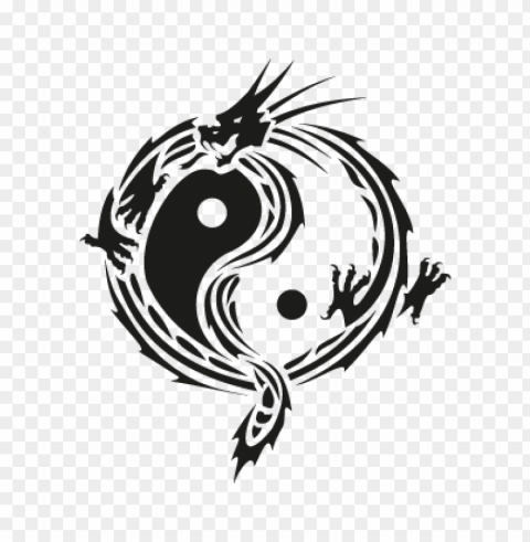 yin yang dragon vector logo free PNG Isolated Subject on Transparent Background