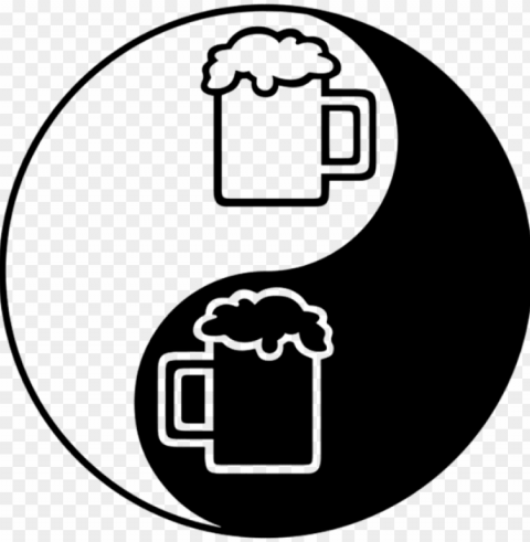 ying yang - tim and ted beer is not the answer yes is the answer Isolated Design on Clear Transparent PNG
