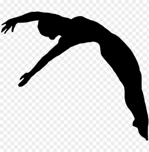 ymnastics transparent silhouette flip - springboard diving PNG for overlays