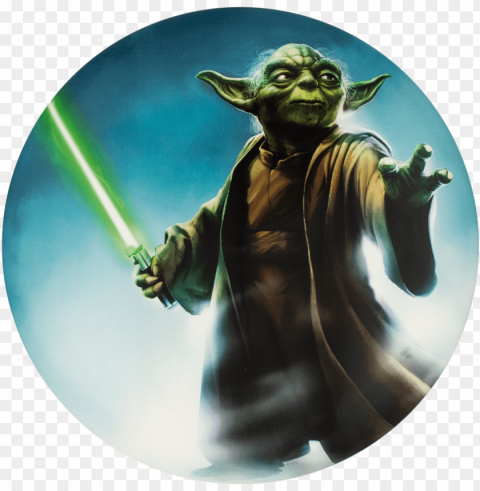 yoda supercolor buzzz golf disc - star wars saga 2018 mini wall book Clean Background Isolated PNG Character