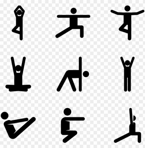 yoga pictograms 20 icons - yoga icon Transparent Background Isolation of PNG