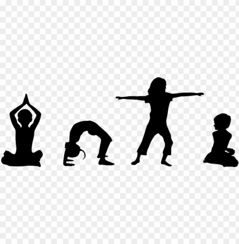 yoga vector kid - kids yoga silhouette Transparent PNG image