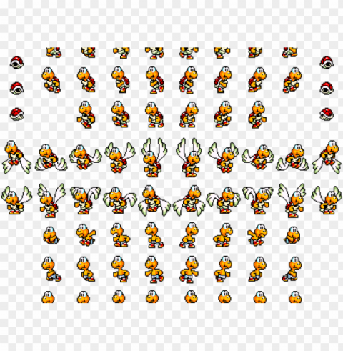 yoshi clipart koopa troopa - koopa troopa sprites PNG Image with Transparent Isolation
