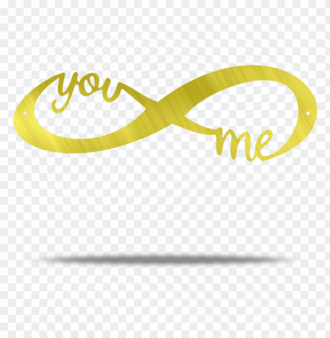 you and me infinity steel wall sign - calligraphy Clear Background PNG Isolated Subject