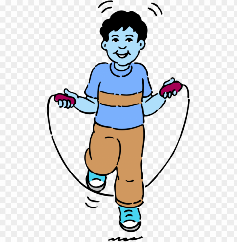 young boy jumping rope sport exercise - kid jumping rope Transparent PNG Isolated Graphic Element