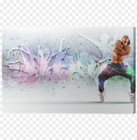 young man dancing hip hop with color lines canvas print - hip hop dance cover photos for facebook PNG images with clear backgrounds