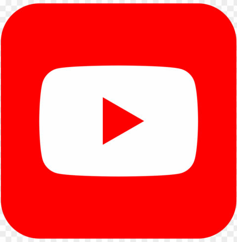 Youtube White Squircle Social Media Icon On Red Background PNG Transparent Designs For Projects