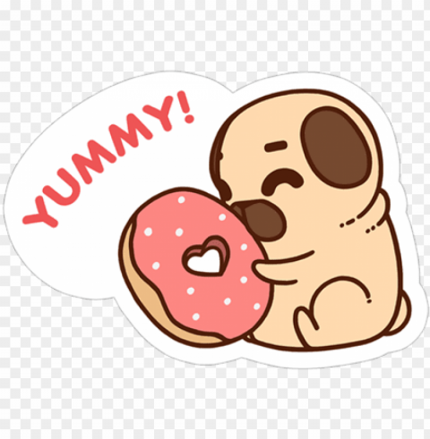 yummy cute donnut omnomnom yamiyami yummy - pug in a donut Free PNG images with transparency collection