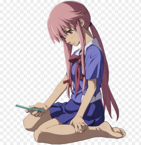 #yuno gasai #юно Гасай #anime #аниме #tyan #тян #future - my future diary yuno Isolated Character with Transparent Background PNG