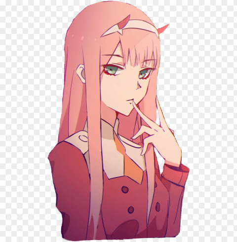 #zerotwo #zero #two #darlinginthefranxx #darling #in - vaporwave zero two edits Transparent PNG Isolated Item with Detail