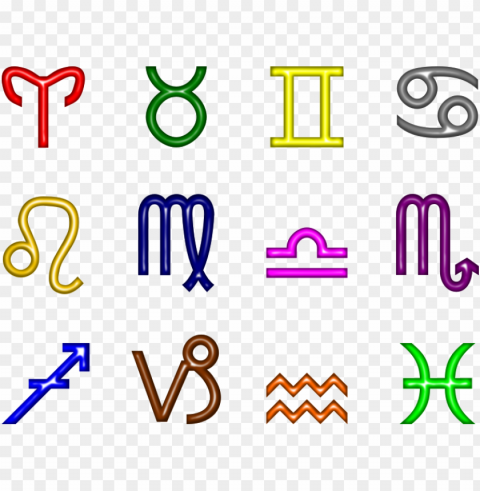 zodiac clipart free for download - zodiac symbols in color PNG transparency