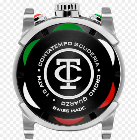 zoom - ct scuderia unisex 40mm black leather band steel case Isolated Artwork on HighQuality Transparent PNG