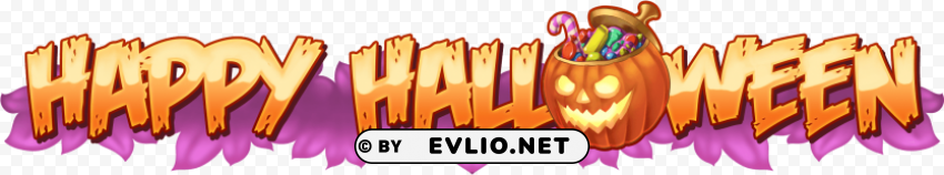 happy halloween banner PNG without background