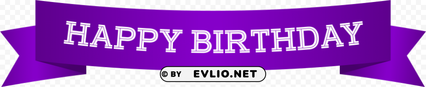 Happy Birthday Banner Purple PNG Transparent Images Bulk