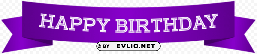 happy birthday banner purple Isolated Subject in HighResolution PNG