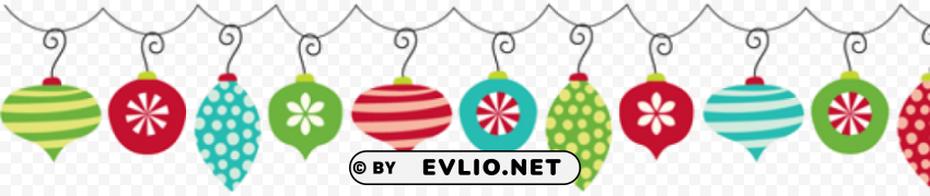 christmas ornaments banner PNG Graphic with Transparent Background Isolation