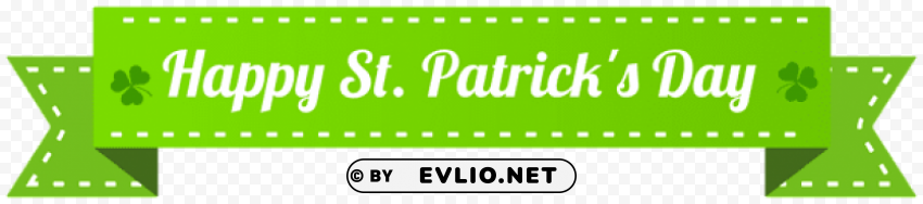 happy st patrick's day banner Clear Background PNG Isolated Design Element