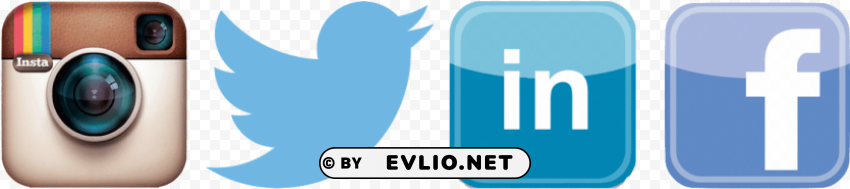 twitter and facebook logos PNG Graphic Isolated on Transparent Background