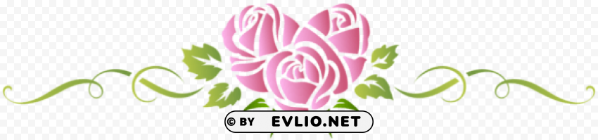 heart rose pink floral ornament Isolated Character in Transparent Background PNG