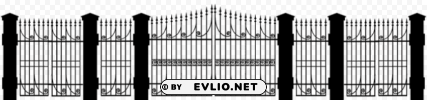 fence silhouette PNG with no background diverse variety clipart png photo - c2918c45