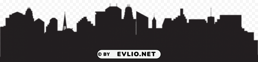 silhouette cityscape Transparent Cutout PNG Isolated Element