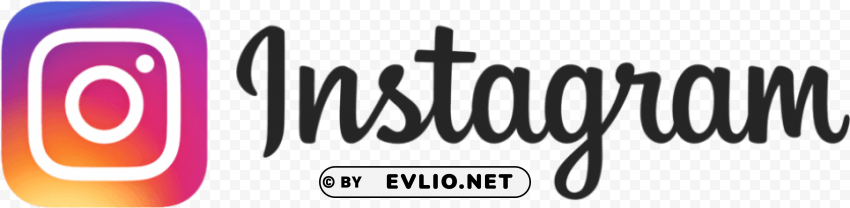 Instagram Logo With Words Isolated Item On Clear Background PNG