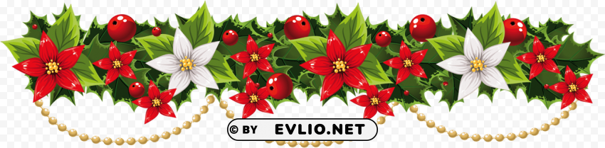  christmas mistletoe garland with pearls - clip art christmas garland Transparent PNG images database