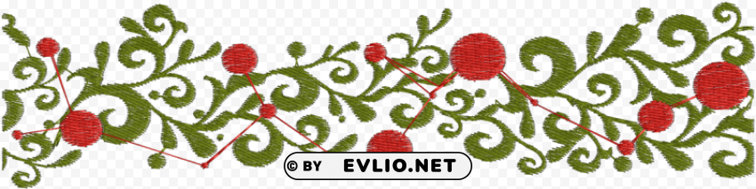 floral red green christmas ornament 5'x7'area ru PNG with alpha channel for download