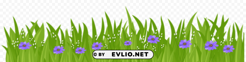 grass with purple flowers transparent Isolated Element in HighQuality PNG