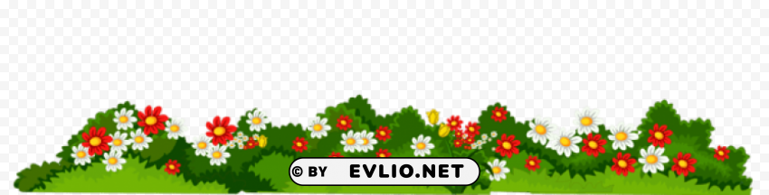 flowers with grass Isolated Item on HighResolution Transparent PNG