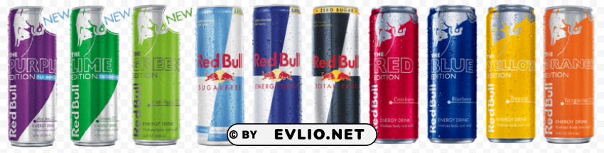 red bull PNG with clear background set