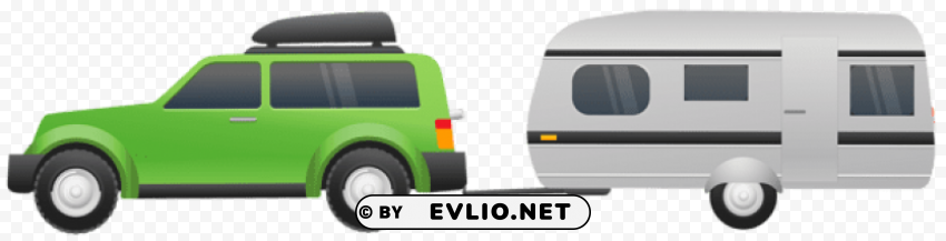 car with caravan PNG Image Isolated on Transparent Backdrop