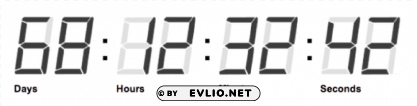 digital countdown clock Isolated Element in Clear Transparent PNG