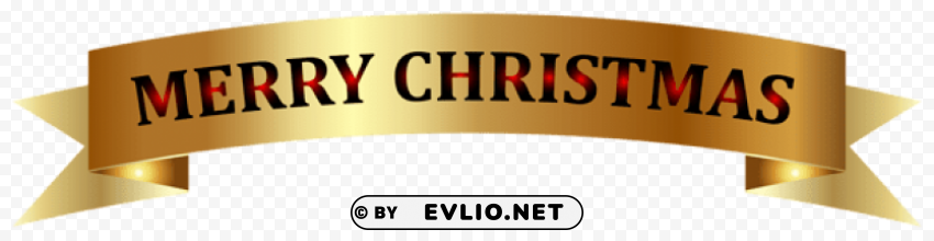 golden merry christmas banner clip-art Isolated Subject in Transparent PNG