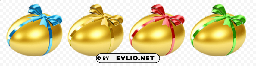 easter gold transparen eggs Isolated Graphic on Clear Transparent PNG